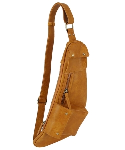 Multi Pocket Sling Bag Fanny Pack CQF013 MUSTARD